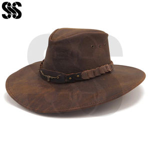 Sombrero de Cuero Occidental/Equitación para Hombre, Sombrero de Vaquero Ajustable, Mejor Venta, Sombrero Informal, Duradero, para Exteriores, Colores Personalizados - Product Image 3