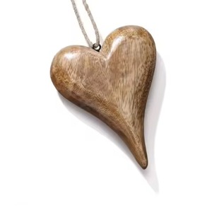 Nouveau Style Artisanat Pendentif En Bois Coeur Conception pour Fête De Mariage Saint Valentin Ornement Suspendu - Product Image 3