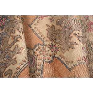 Turkish Eco-Friendly Area Rug 3.8x7.1 ft <b>Brown</b> Patchwork Vintage <b>Wool</b> with Latex Backing - Product Image 5
