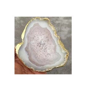 Highest Quality Tableware Accessories <b>Agate</b> <b>Coaster</b> With Gold Electroplated <b>Agate</b> Slice at Wholesale Price with Premium Quality - Product Image 2