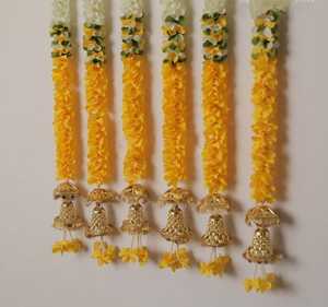 Guirnaldas de Flores de Tela Ecológicas con Decoración de Campanas Doradas, Latkan para Bodas, Fiestas y Regalos de Inauguración de Casa - Product Image 3