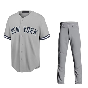 Breathable High Quality 100% Cotton Baseball Uniform Full Sleeves Bulk Quick Dry Anti-Bacterial Unisex All Seasons - Product Image 1