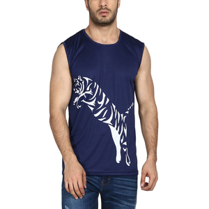 T-shirt léger sans manches pour homme de haute qualité 100% coton personnalisé col rond imprimé vintage tissu tricoté à séchage rapide - Product Image 1