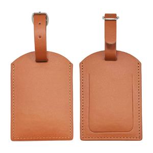 Étiquettes de sac d'identification de bagage en cuir PU avec logo personnalisé en gros - Product Image 2