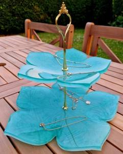 Présentoir de service de gâteau en résine époxy structurée très décoratif Vente chaude Prix abordable le moins cher Supports de gâteau à thème floral - Product Image 2