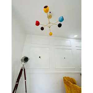 Lustre Sputnik à 6 bras avec abat-jour multicolores et volets - Product Image 3