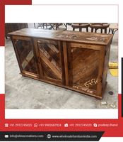 Meuble de rangement gonflable éco-responsable à 3 portes en bois de récupération moderne – Mobilier intemporel pour la maison, le bureau et la chambre