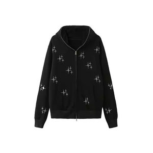 เสื้อฮู้ด2025คริสตัลพลอยเทียมมีซิปพิมพ์ลายชุดลำลองเสื้อแนวสตรีทผ้าระบายความร้อนแบบซิปรูดแบบวินเทจ - Product Image 5