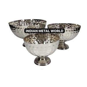 Vajilla para el hogar Cuenco para servir chocolate Cuenco de metal moderno con acabado martillado Cuenco Catering de chocolate para bodas Soporte dulce - Product Image 5