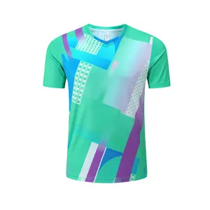 Vente en gros 100% polyester vêtements de tennis respirant sport tennis de table chemises entraînement badminton t-shirts pour hommes femmes