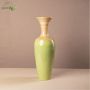 Jarrón Alto de Bambú Hilado, Estilo Art Deco, Decoración de Mesa Ecológica y Duradera, Donde el Color se Une al Ritmo Natural - Product Image 5