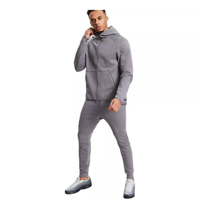Survêtement de jogging 2 pièces personnalisé pour homme, nouveau design, respirant, coton/polyester, bande réfléchissante, fermeture éclair, tissé - Product Image 2