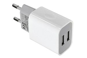 Dual USB Charger <b>5V</b> 2A (Electro DH 38.511/2) (Blister Pack) - Product Image 1