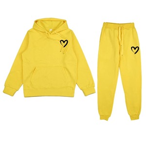 Conjunto de ropa de calle de algodón 100% para mujer, Sudadera con capucha de manga larga y pantalones, traje de chándal activo de terciopelo, conjuntos de dos piezas - Product Image 5