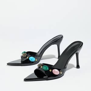 Chaussures de soirée à talons hauts pour femmes, sandales à talons aiguilles scintillantes, chaussures de mariage et de bal, chaussures à talons tendance pour femmes - Product Image 2