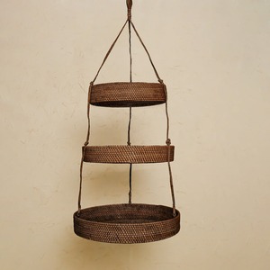 Petit panier suspendu en rotin pour fruits, conteneur tressé, paniers de rangement, accessoire d'organisation de cuisine - Product Image 3