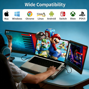 Moniteur portable pour ordinateur portable professionnel à double écran de 14 pouces 16:9 avec haut-parleur intégré, panneau IPS Full HD 60Hz, interface USB - Product Image 4