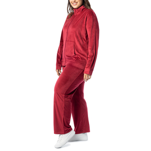 Conjunto Deportivo de Terciopelo Lujoso para Mujer, Sensación Suave, Dos Piezas, Sudadera con Capucha y Pantalones, Ropa Casual para Caminar - Product Image 5