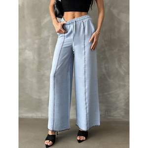 กางเกงขายาวผ้าลินินปักลายสำหรับผู้หญิง ขายส่ง - Product Image 5