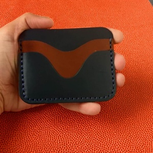 Classic Genuine <b>Leather</b> <b>Card</b> <b>Holder</b> With Hand Stitching Slim Wallet Handmade Burnished Edges Organizer HLC-0034 - Product Image 2