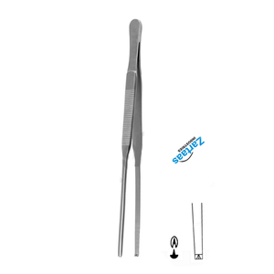 Fórceps de tejido Duehrssen de acero inoxidable de alta calidad recto 1x2 dientes 20cm / 8 "fabricante de instrumentos quirúrgicos - Product Image 3