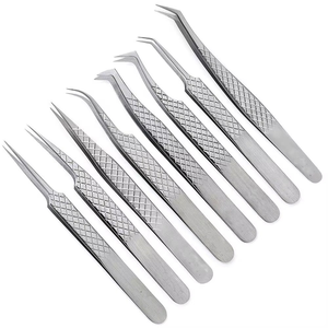 Pinzas de Extensión de Pestañas de Acero Inoxidable Zullo Industries con Etiqueta Privada Personalizada, Punta Puntiaguda, Agarre de Diamante de 90 Grados para - Product Image 1