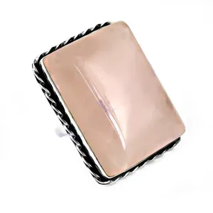 Bague Cocktail Art Palace Morganite en Argent 925, Sertissage Clos, Géométrique, Classique, Moderne, Unisexe, Usage Quotidien, Évaluation par une Tierce Partie - Product Image 1