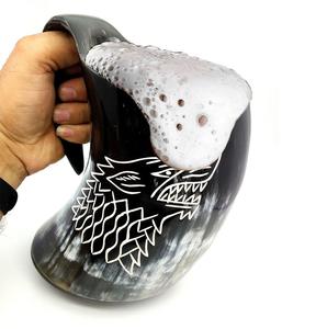 Tasse à boire de bière en corne de buffle avec gravure et conception personnalisée tasse à boire de bière en corne de boeuf avec logo personnalisé - Product Image 6