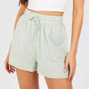 Pantalones cortos transpirables y cómodos para mujer con cierre de cordón Material de algodón hecho deportes al aire libre pantalones cortos informales para mujer - Product Image 1