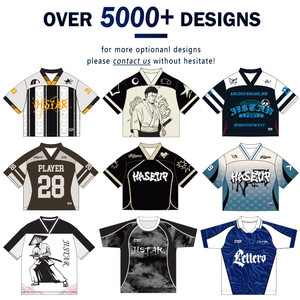 Özel giyim üreticileri Retro Hip Hop gömlek kulübü futbol kıyafetleri erkek kadın Streetwear T-shirt toplu futbol formaları - Product Image 6