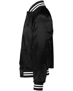 Chaqueta Bomber Varsity de satén para hombre, chaqueta de equipo de béisbol con logotipo bordado personalizado, proveedor - Product Image 4