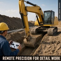 Excavatrice hydraulique d'occasion C350 prête à être expédiée, peinture d'origine, avec télécommande sans fil pour travaux de terrassement
