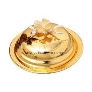 Plato de mantequilla de metal en relieve decorativo aspecto elegante perfecto para los amantes de la decoración vintage y los encantadores accesorios de cocina - Product Image 2