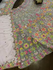 Beautiful 4 meter <b>flared</b> Faux Georgette Lehenga Real Mirror Embroidery <b>Sequins</b> Cut Work - Product Image 4