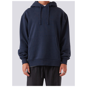 Nouveau Style goutte épaule vierge surdimensionné sweats à capuche pour hommes conception personnalisée motif solide hiver Street Style sweats à capuche avec broderie - Product Image 4