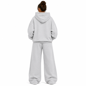 Conjunto de Pantalones Anchos Rectos y Sudadera Holgada Transpirable de Invierno para Mujer, con Bolsillo Canguro, Forro Polar Grueso de Alta Calidad - Product Image 2