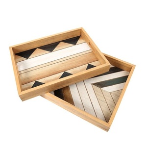 Nouvel arrivage à la recherche d'un plat de service décoration de table de mariage traiteur plateau de service carré en bois de qualité durable - Product Image 6