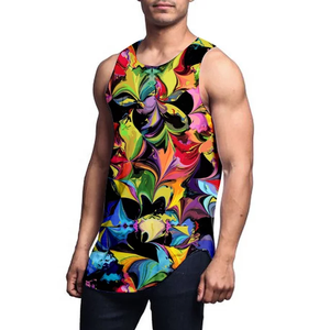 Sublimación Tank Top de alta calidad hecho de tela de poliéster original al por mayor de los hombres sin mangas Boy's Gym Fitness Men's Tank Tops - Product Image 3