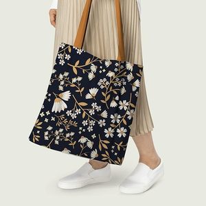 Sacs fourre-tout en toile de coton Midnight Garden avec fermeture à glissière, logo personnalisable pour un usage quotidien - Product Image 3