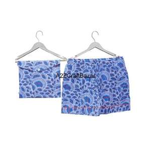 Conjunto de Pijama Corto para Mujer, Diseño Vintage de Lujo con Estampado de Cerezas, 100% Algodón Puro, Cierre con Cordón, Primavera Verano - Product Image 5