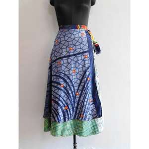 Robe en soie réversible vintage faite à la main jupes enveloppantes magiques respirantes pour femmes grossiste indien exportateur - Product Image 1