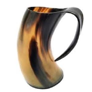 Taza de cuerno de búfalo para beber hecha a mano india, taza de cuerno de vikingos grabada pulida, logotipo personalizado, artículos de bebida de alta calidad, taza vikinga - Product Image 2