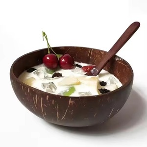 Cuenco de cáscara de coco natural Pulido-Cocina ecológica clásica y cuenco de comedor sostenible - Product Image 2