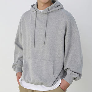 Sudadera con capucha gruesa de moda para hombre, bordado en 3D, Vintage, Color sólido, informal, suelta, Top, logotipo personalizado, sudaderas con capucha de diseño sencillo para primavera y otoño - Product Image 4