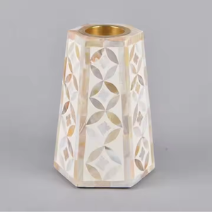 Bougeoir en nacre de luxe artisanal décor de coquille de lampe de thé pour salon ou spa bougeoir pour décor luxueux - Product Image 6