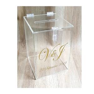 Boîte à cartes en acrylique de qualité supérieure, dernier design, forme carrée, boîte à cartes d'invitation, du meilleur exportateur en Inde - Product Image 1