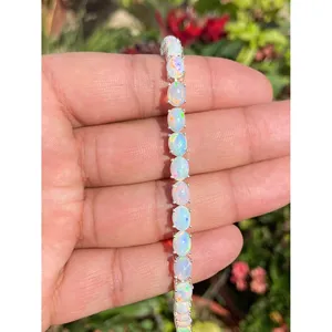 925 Silver Oval <b>Opal</b> Tennis <b>Bracelet</b> Fashionable Jewelry for Women - Product Image 1