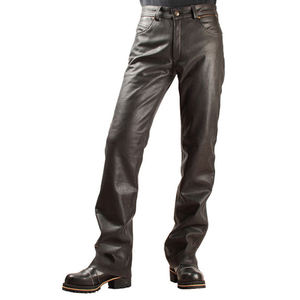 Style et confort ultimes : Pantalon en cuir respirant pour homme pour la moto et la mode Pantalon en cuir pour homme Moto en cuir - Product Image 1