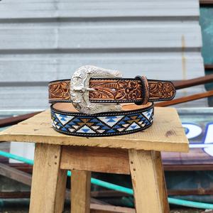 Accessoire de coiffure Western en cuir de vache et alliage, orné de perles, style Cowboy Cowgirl, avec motifs gravés à la main, écologique, robuste, personnalisable, motif floral vintage, international - Product Image 5