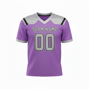 Maillots de football américain personnalisés pour adultes, manches courtes, respirants, option grande taille, 100 % polyester, col en V - Product Image 2